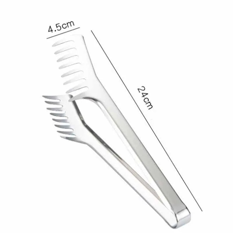 Multifunctional Stainless Steel Food Clip Barbecue Spaghetti Tongs Pasta Forks Kitchen Tools